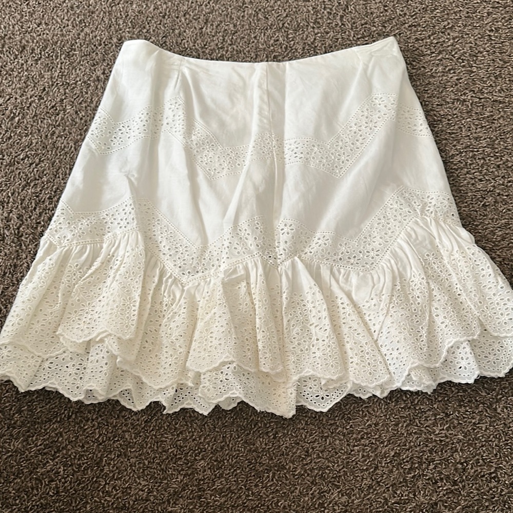 Elegant White Eyelet Skirt